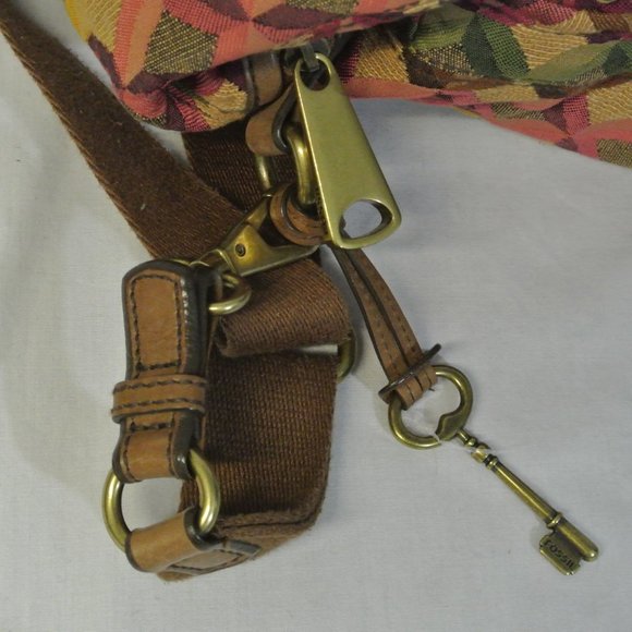 FOSSIL KEY-PER Fabric Leather Large FOLD OVER Bag - Picture 8 of 13